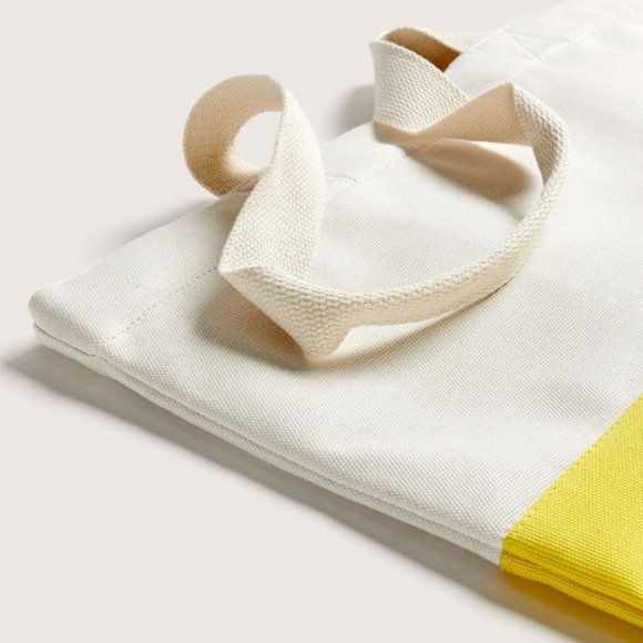 Color Block Canvas Beach Bag NWT - Picture 3 of 3